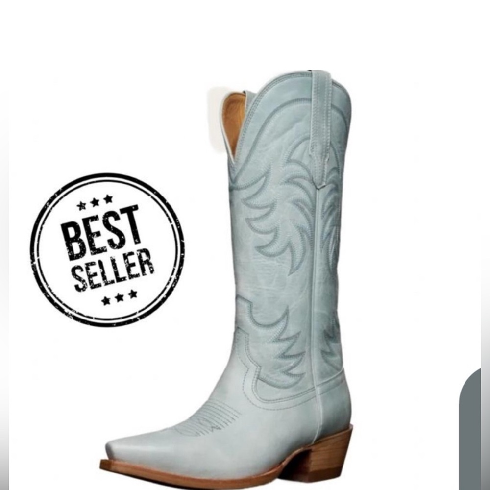 Stylish Light Blue Cowboy Boots
